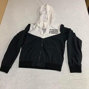 Black and white Vans windbreaker women small full zip up. SKU458#windbreaker